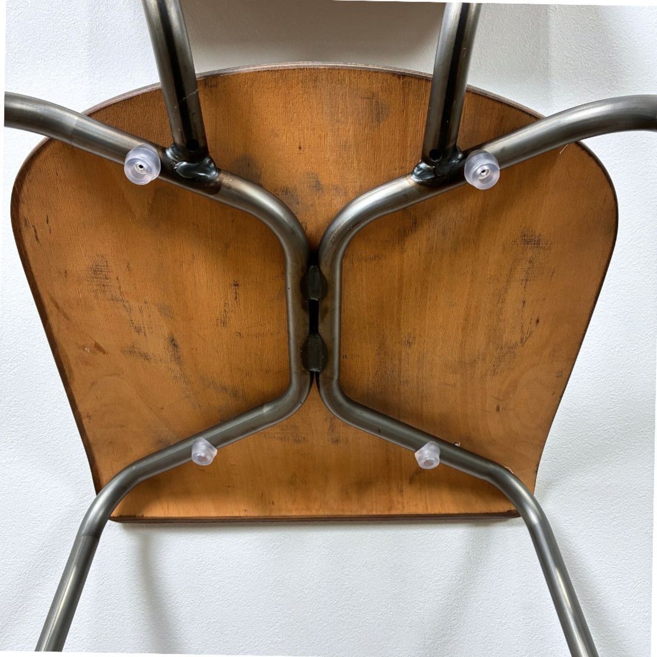 JOURNAL STANDARD FURNITURE CLIO CHAIR ジャーナルスタンダードファニチャー クリオ チェア ダイニングチェア アームレスチェア ヴィンテージ ナチュラル ブラウン 木目  アーバンインダストリアル プライウッド【中古】【200サイズ】