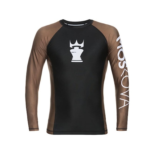 【送料無料】MOSKOVA BJJ RANKED RASHGUARD ブラック/ブラウン 長袖ラッシュガード