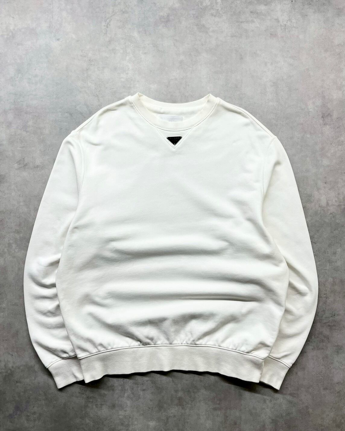 23AW PRADA Triangle Logo Plate Oversized Sweat ITALY製
