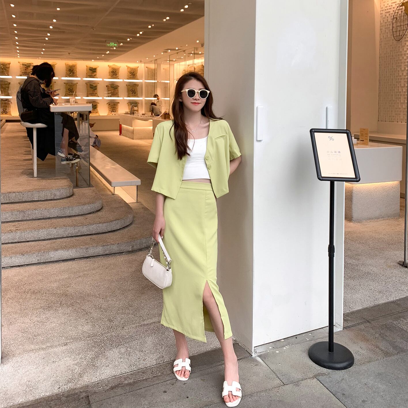 ショートサマーハイウェストウェストスカート 夏物 6Du_Shop_Women91290780107