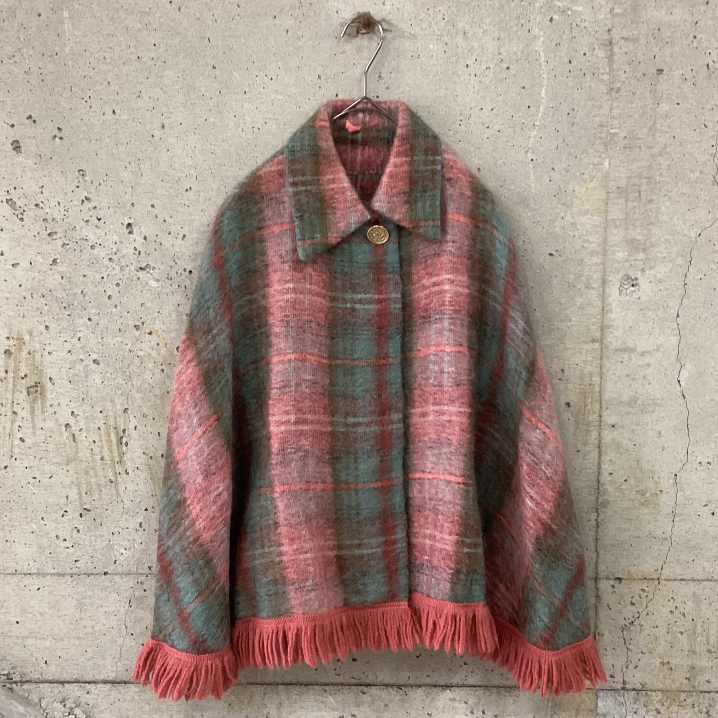 Checked Mohair Cape