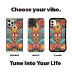 受注生産 iPhoneケース 目と花のサイケ民芸柄｜フォークアート PSYF031A