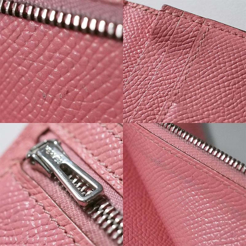 エルメス HERMES ベアン スフレ エプソン ピンク 長財布 □R刻印 | 質