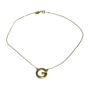 vintage GIVENCHY gold color metal "G" logo pendant necklace