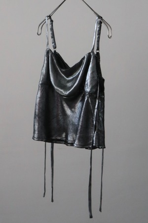 metallic silver camisole tops