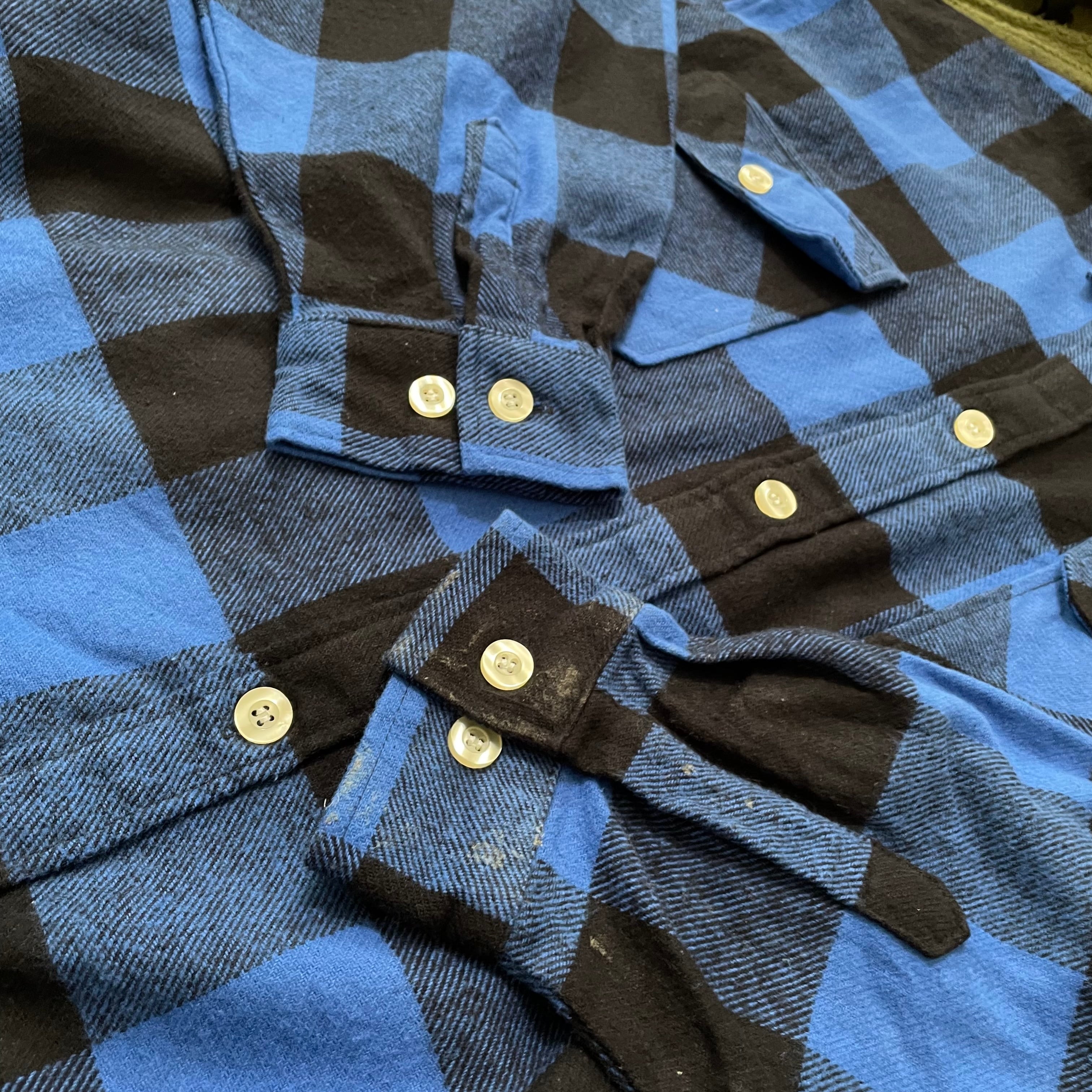 TENDERLOIN フランネルシャツ 青・黒チェック