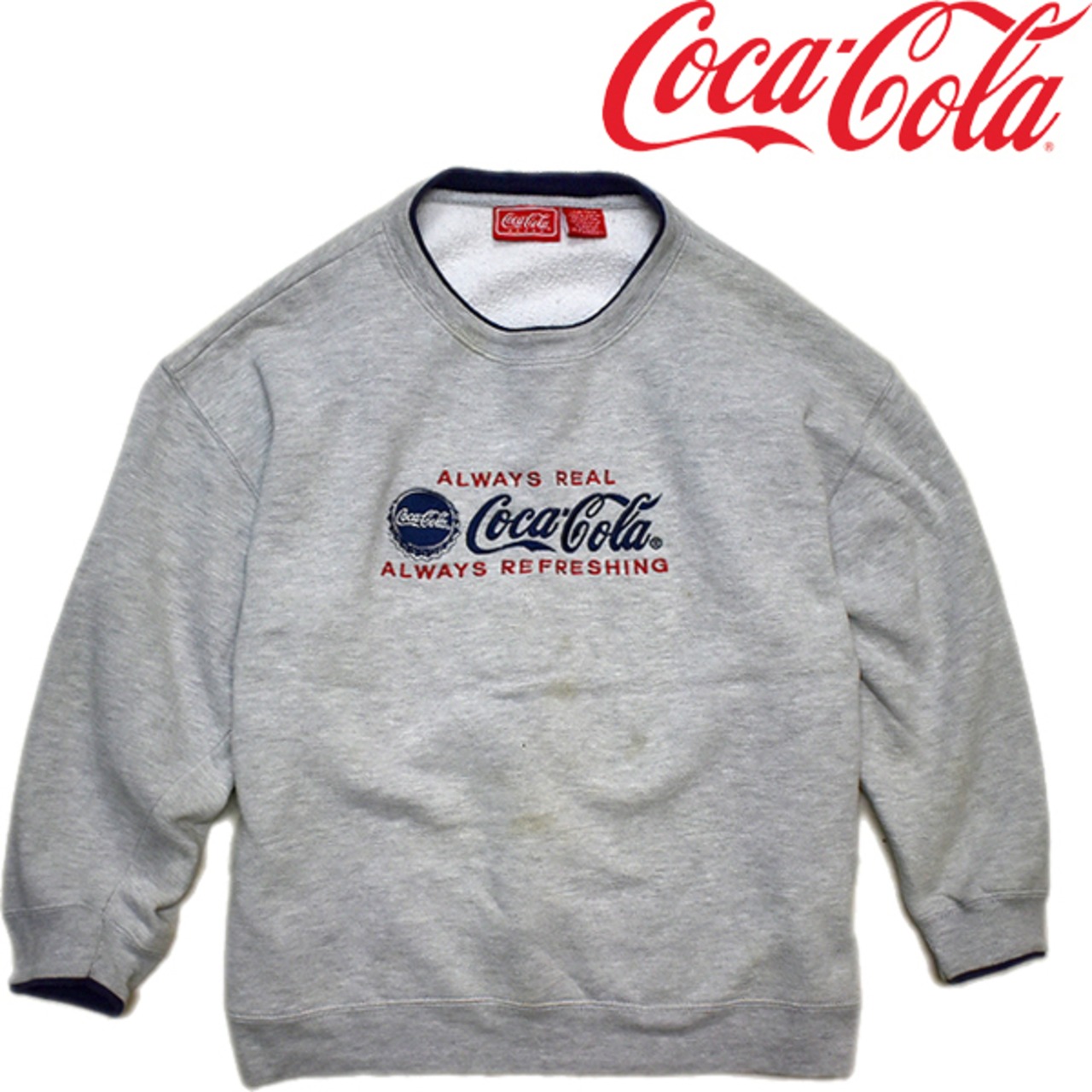 1点物◇コカコーラCoca Colaロゴ刺繍プルオーバースウェットUSA古着 