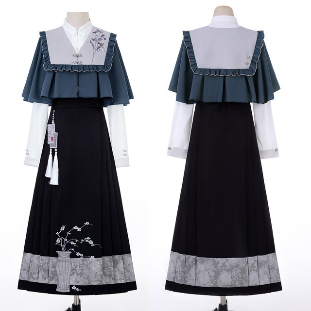 中華風 セットアップ クラシカル 3点セット トップス スカート ショール 控えめ アラサー 30代