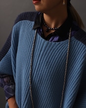 Chloé / Color Block Knit Poncho