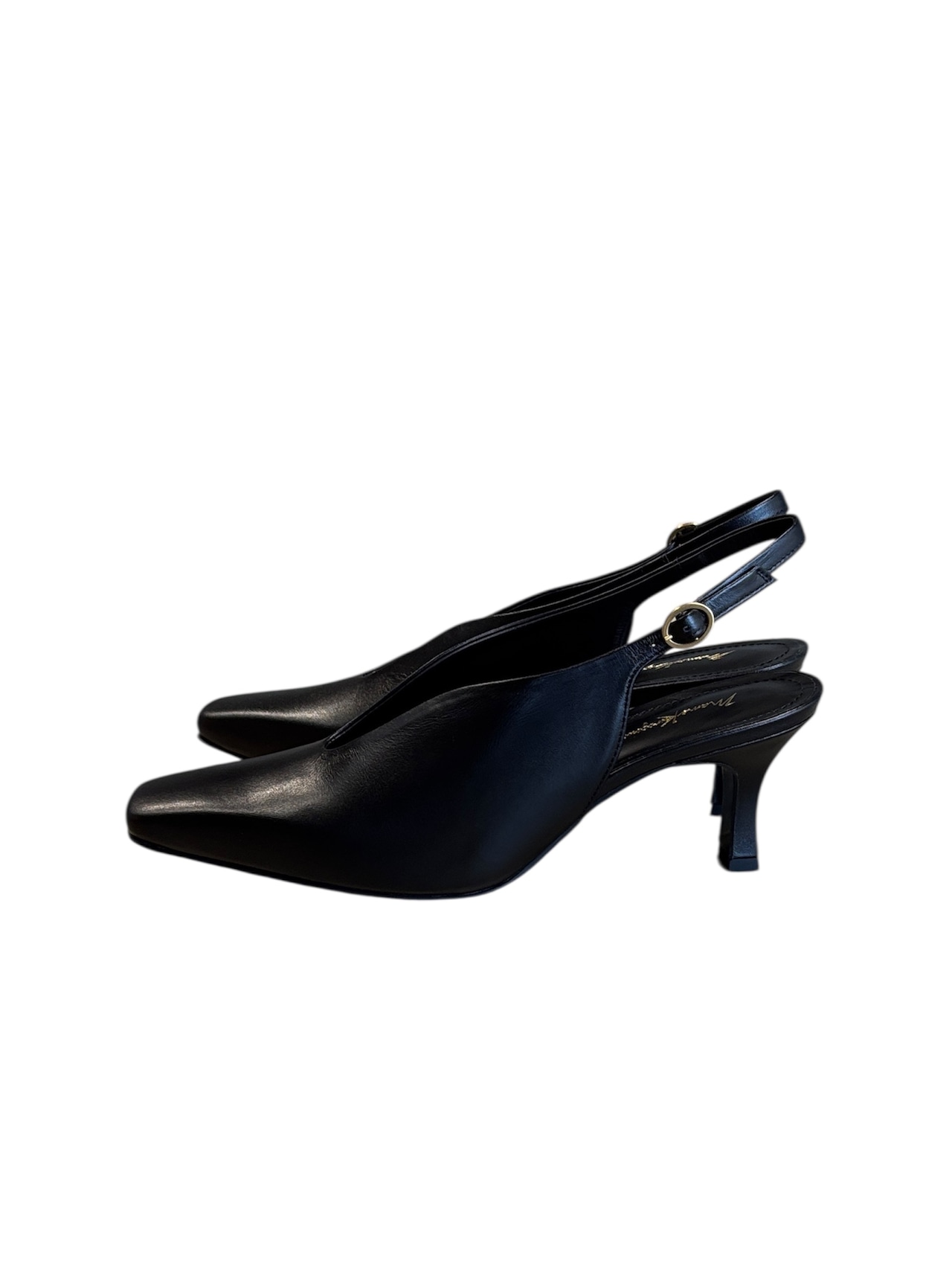 【26SS】Mame Kurogouchi マメ クロゴウチ /  Curved Line Sling Back Heels - black - 2