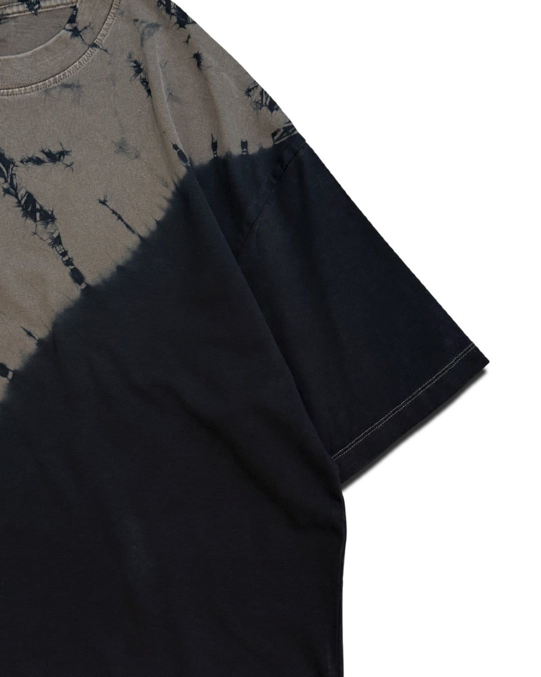 セットアップ可】黒染めタイダイビッグシルエット半袖Tシャツ カカオ60