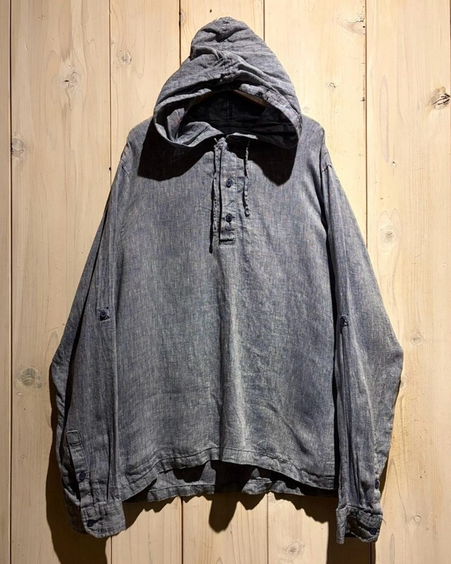 【a.k.a.C.a.k.a vintage】“SAKS FIFTH AVENUE” Vintage Loose Linen Pullover Hoodie