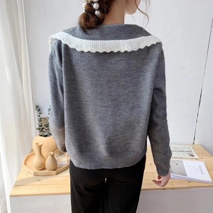 セーラーカラー刺繍カーディガン