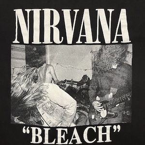 【BROADWAY】ニルヴァーナ ブリーチ ロゴ プリント バンドTシャツ バンT ロックT NIRVANA BLEACH カートコバーン L 半袖 US古着