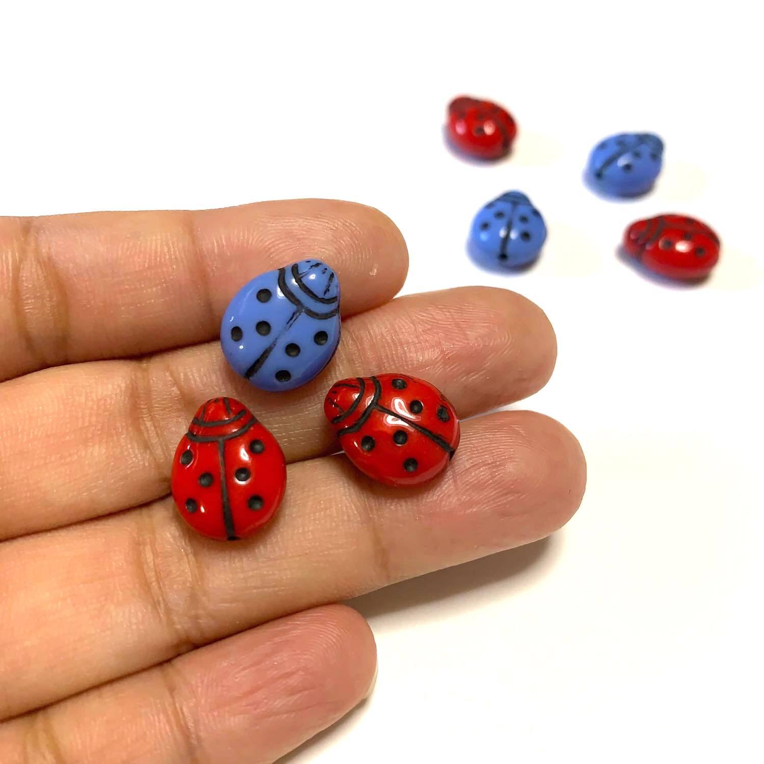 最終入荷〉てんとう虫チェコガラスビーズ (15mm) | Dua-アクセサリー