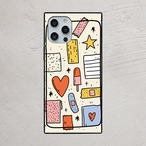 受注生産 iPhoneケース 星とハートの紙片コラージュ｜ZINE風 ZINE017A