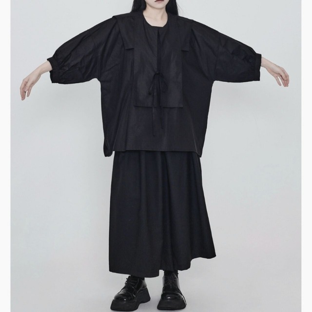 Layered design sailor collar blouse C0884