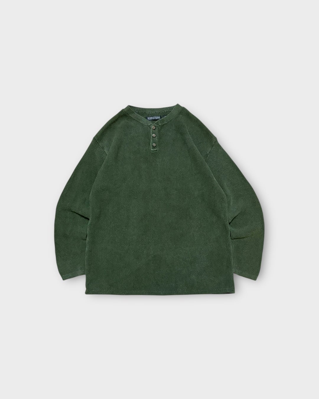 【Used】“STRUCTURE” Ramie Cotton Textured Knit Henley