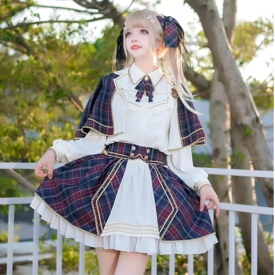 アイドル衣装 5点セット チェック柄×オールインワン コンカフェ向け