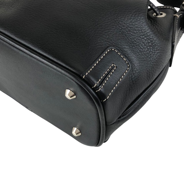 BURBERRY バーバリー ショルダーバッグ ブラック レザー 巾着 vintage ヴィンテージ オールド phkwjb
