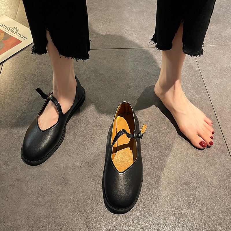 レザーオータムレッドスタンダード 靴 シューズ レトロ 秋物 部族の婦人靴17583624929