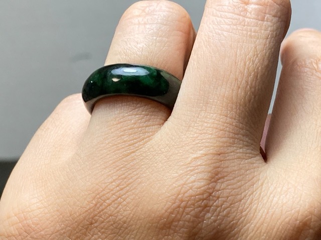 メンズ指輪 リング 本翡翠 ヒスイ フリーサイズ 誕生日プレゼント  