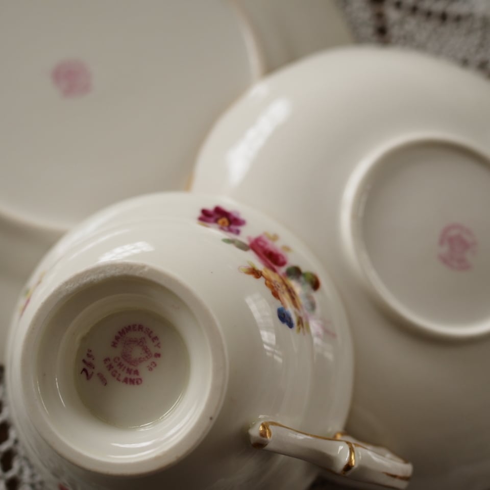 美品】英国ハマースレイ ドレスデンスプレイ トリオD プレート大