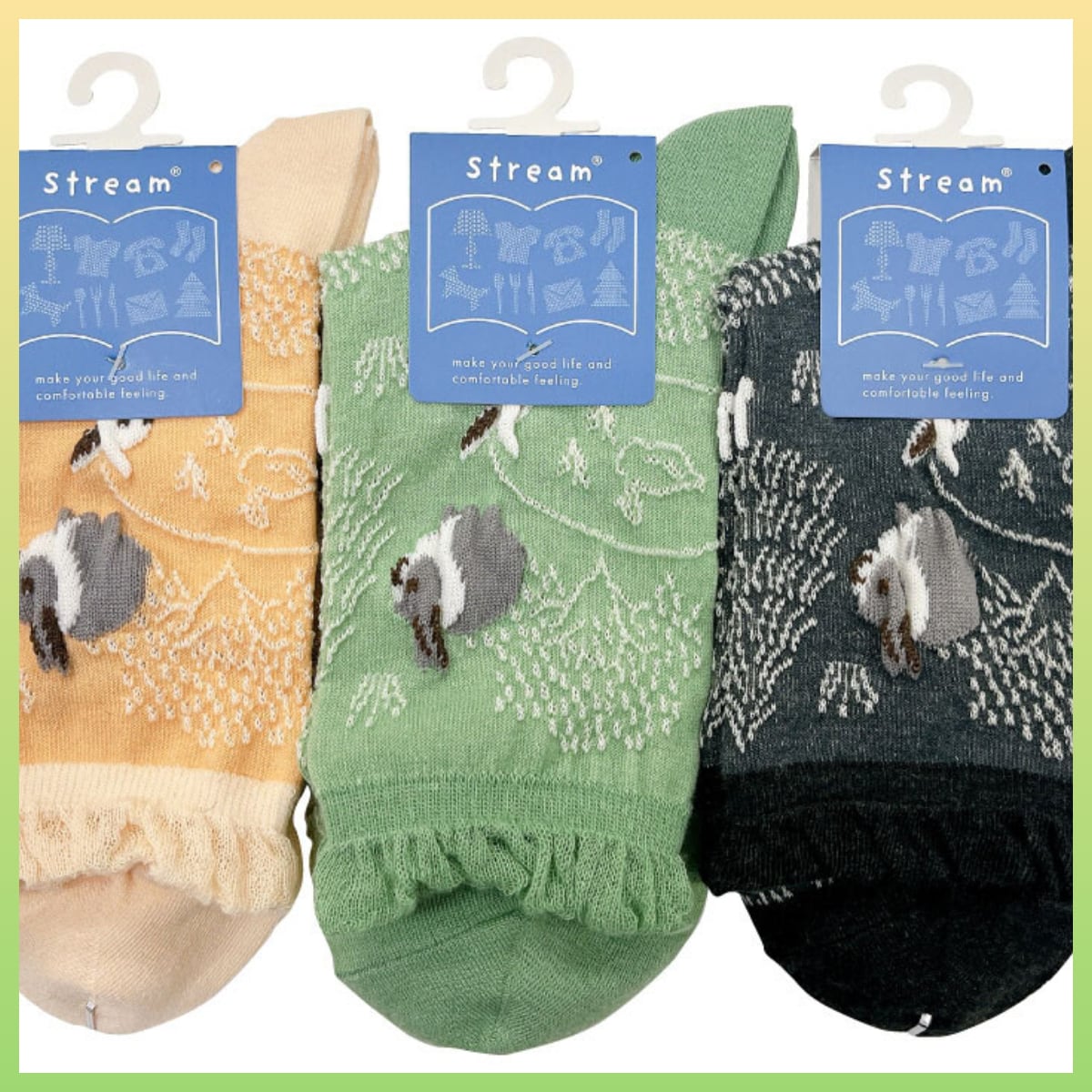 森のウサギクルーソックス