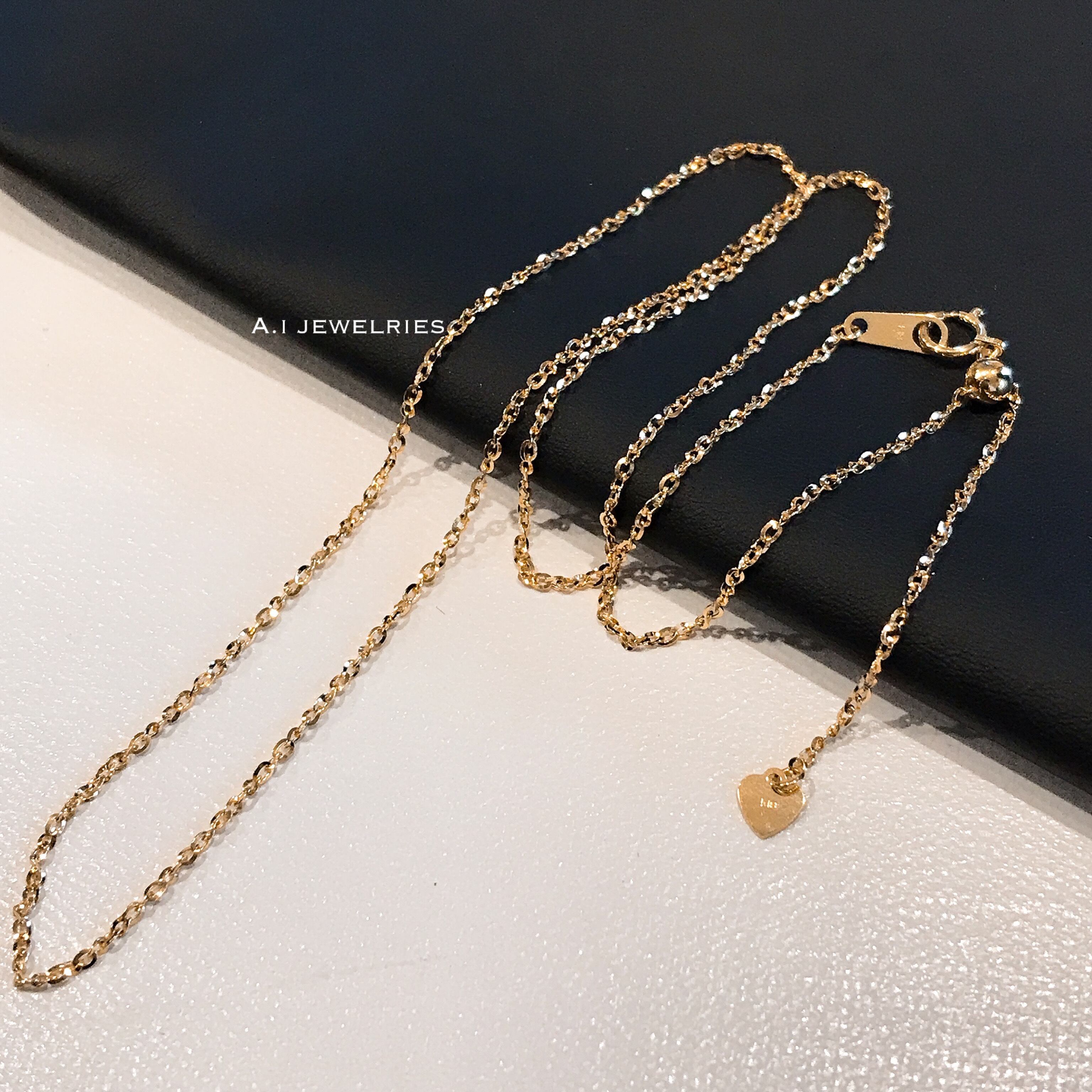 K18 18金 アズキ ネックレス チェーン 50センチ スライドアジャスター K18 Azuki Necklace Chain 50cm A I Jewelries エイアイジュエリーズ
