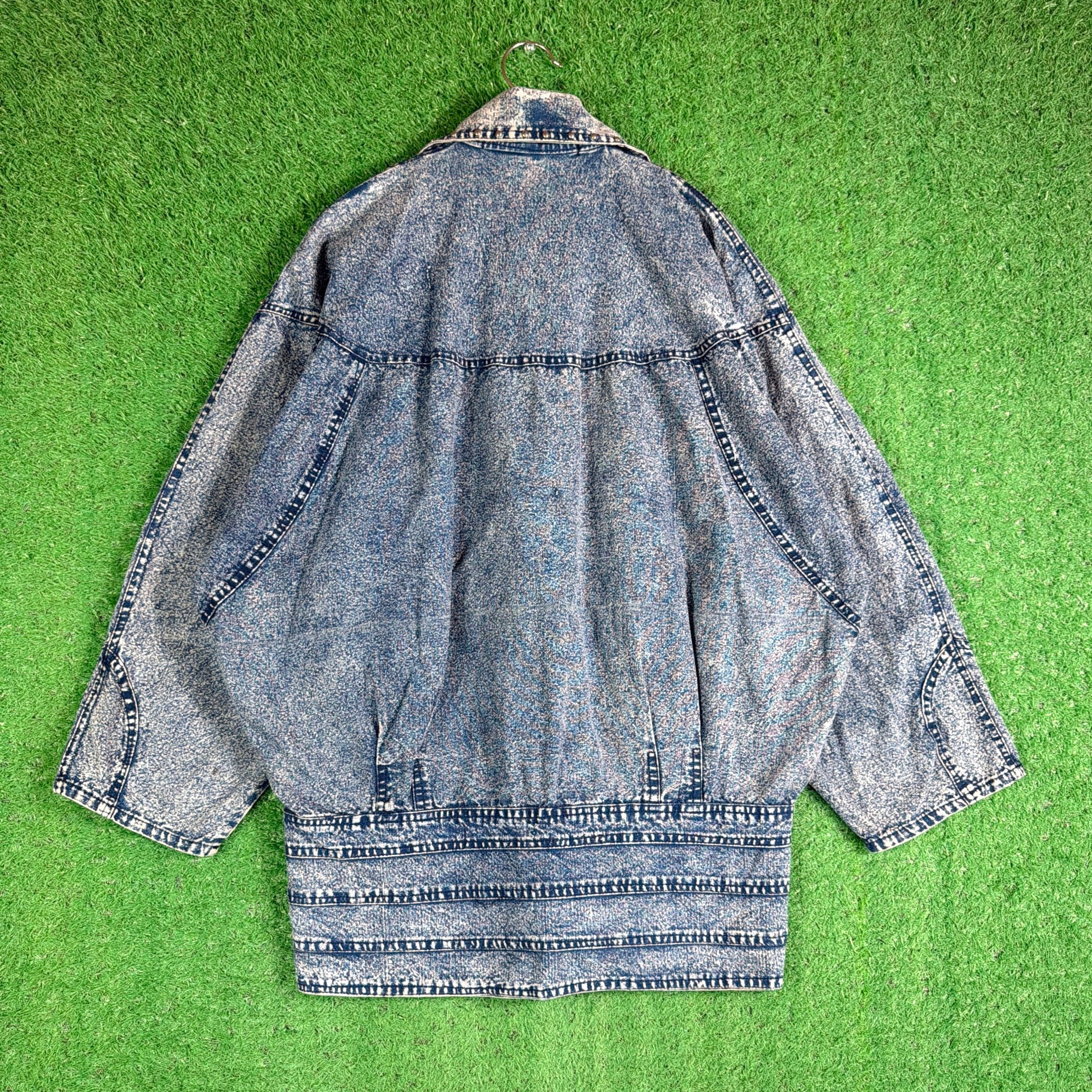 Lady's】 90s ケミカルウオッシュ デザイン デニム ジャケット / 90