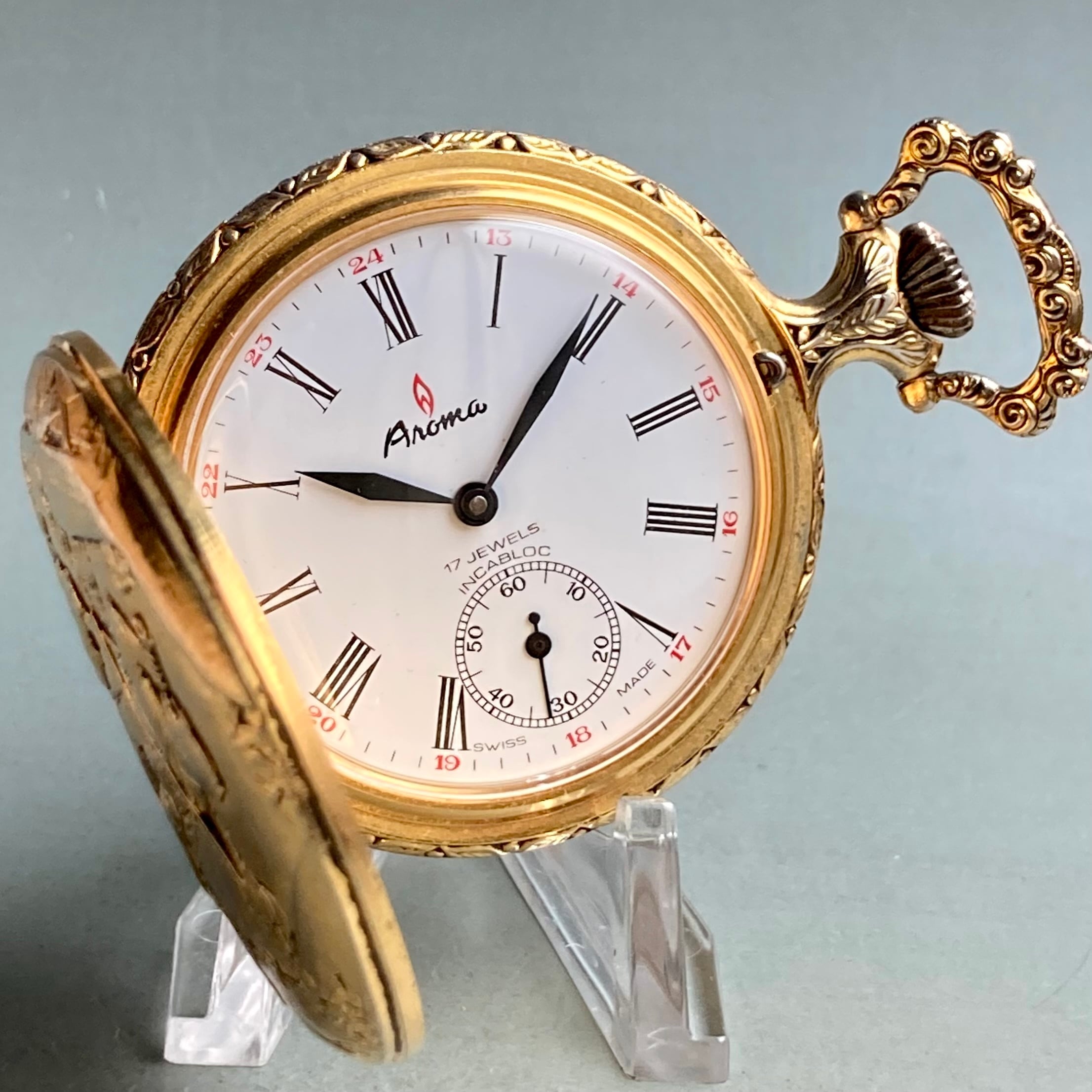 AROMA SWISS手巻き壊中時計 AROMA SWISS手巻き壊中時計 Aroma アロマ 手巻き 懐中時計 両面