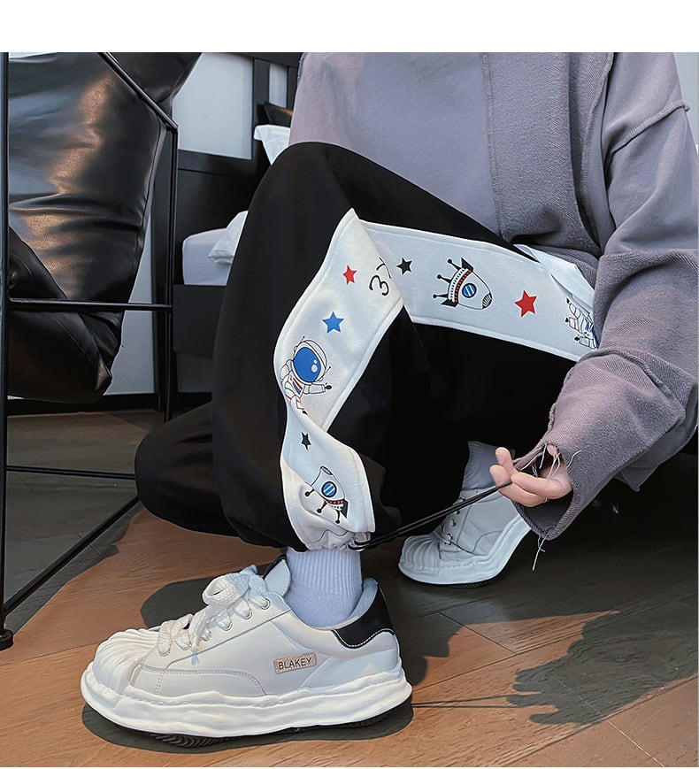 宇宙飛行士パンツ女性のニッチなデザイン春と秋アメリカン