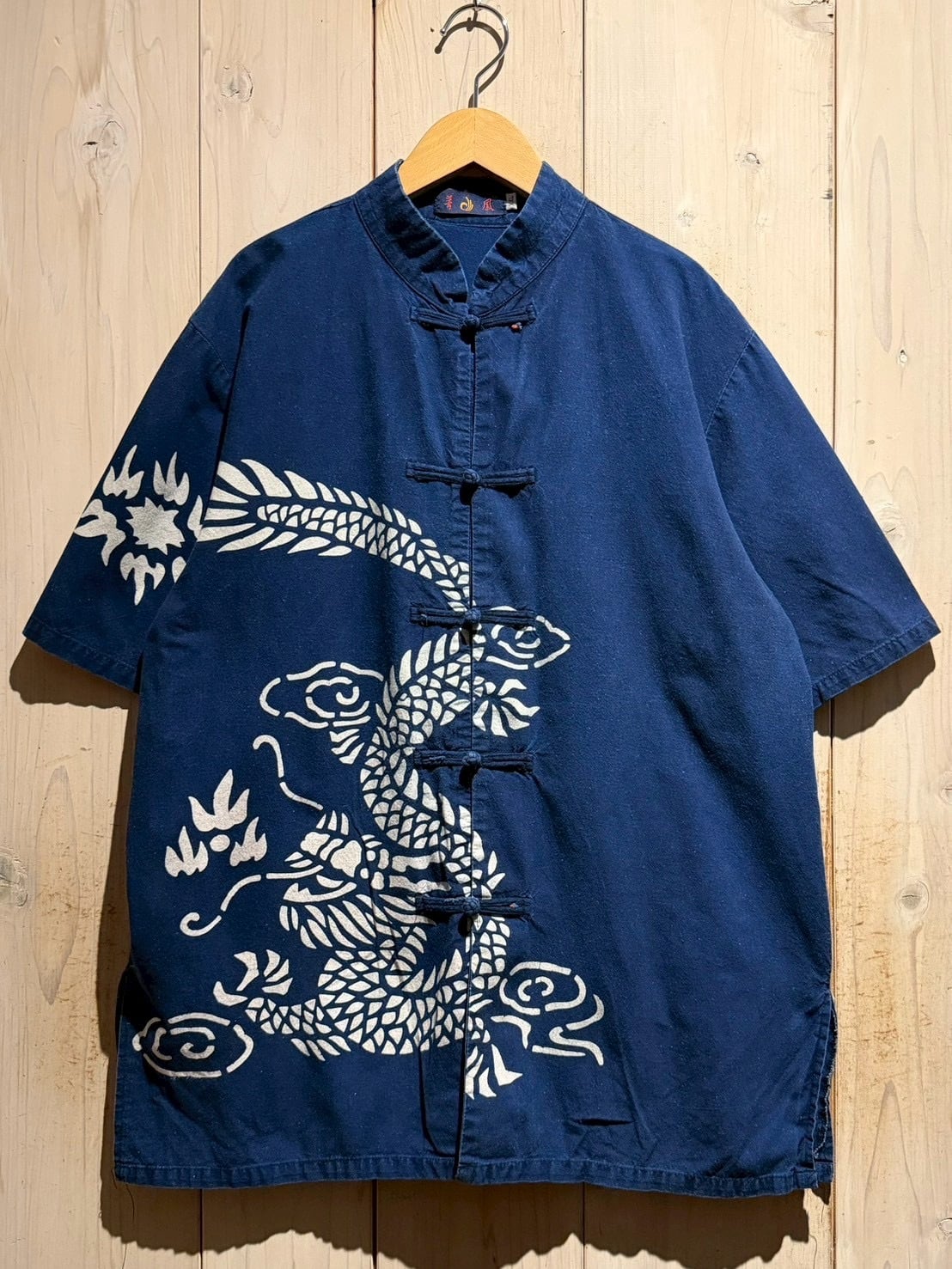 a.k.a.C.a.k.a vintage】Dragon Design Vintage S/S China Shirt