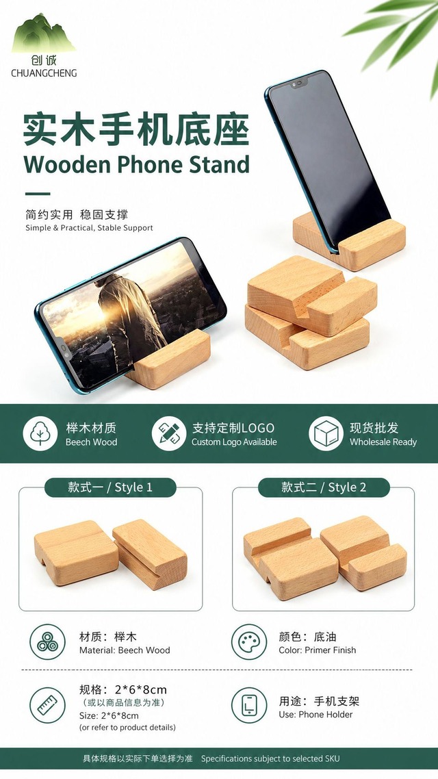創誠製 ケヤキ携帯電話スタンド