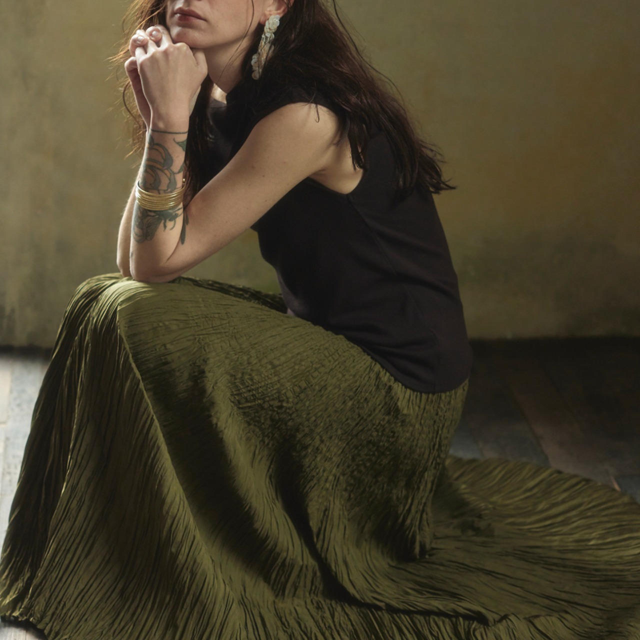 One-shoulder  cut-and-sew  T4513