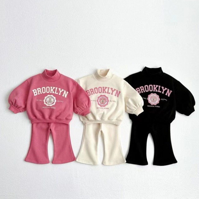 【BABY&KID】秋作熊柄スウェットセット