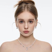 Clover and heart pearl necklace【N003】