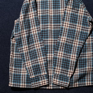 極美品 L 70s 80s JC Penney 長袖 ウールポリチェックシャツ Wool-Poly Plaid Shirt