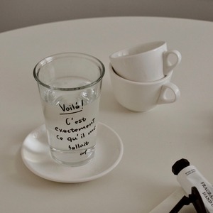daily long glass cup type B 400ml / レタリング ロング グラス コップ 韓国 北欧 フランス