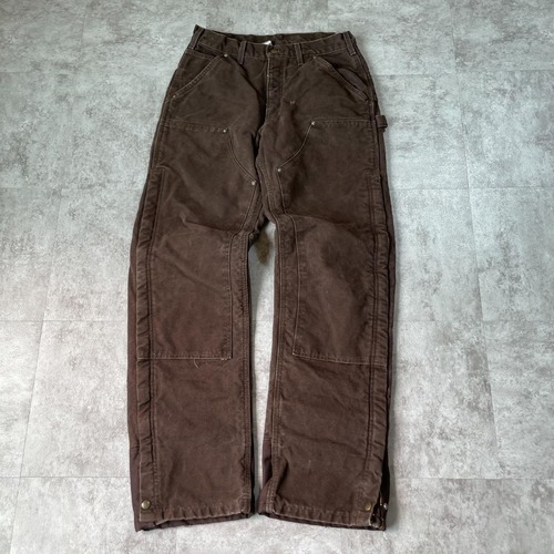 00s USA生地製 ダークブラウン ダブルニー Carhartt 32×34