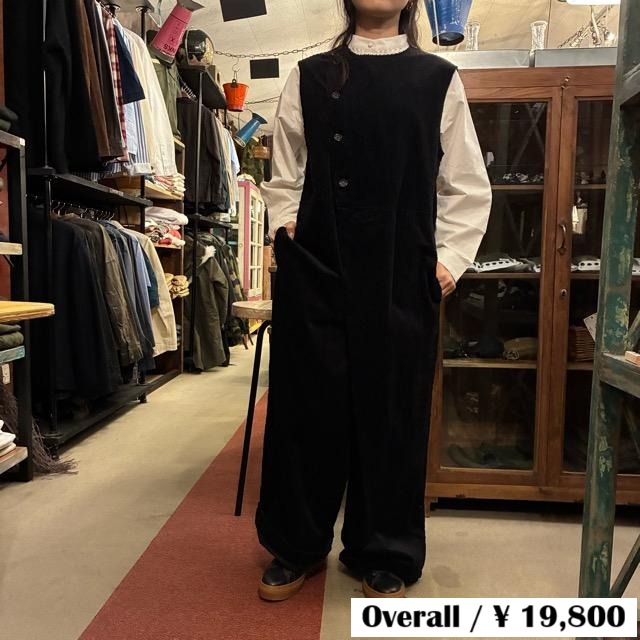 UNIVERSAL TISSU Parent-Child Corduroy Wrap Overalls, Black, Long, Made in Japan