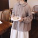 バックリボンピンタックブラウス ・6390