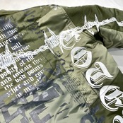 【bomber022】XLsize 再構築中綿入りペイントボンバー painting BOMBER JACKET