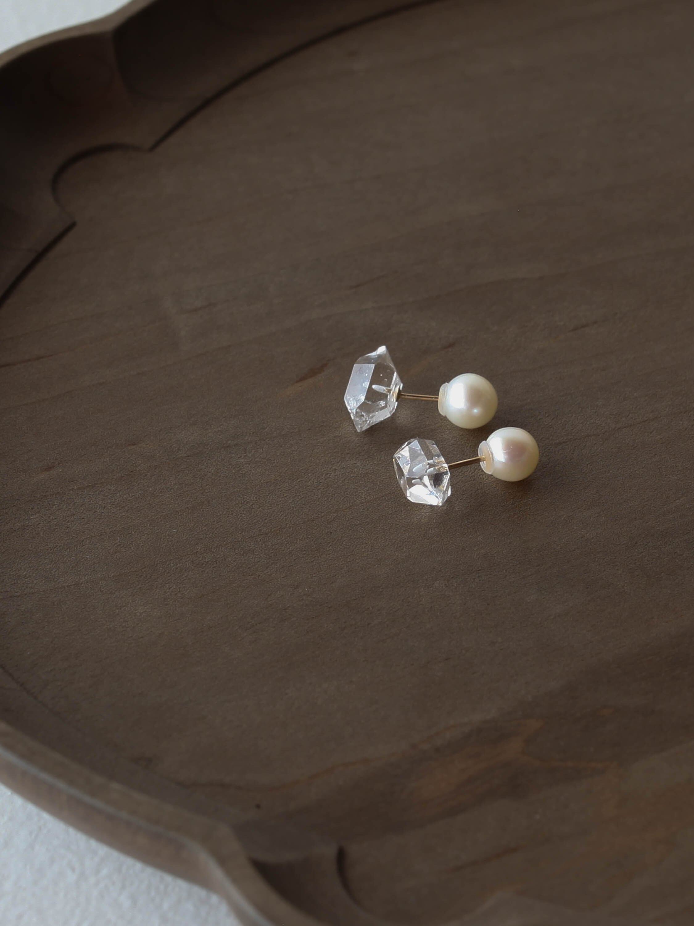 accessories mau | am2 ハーキマー爪なしピアス 大