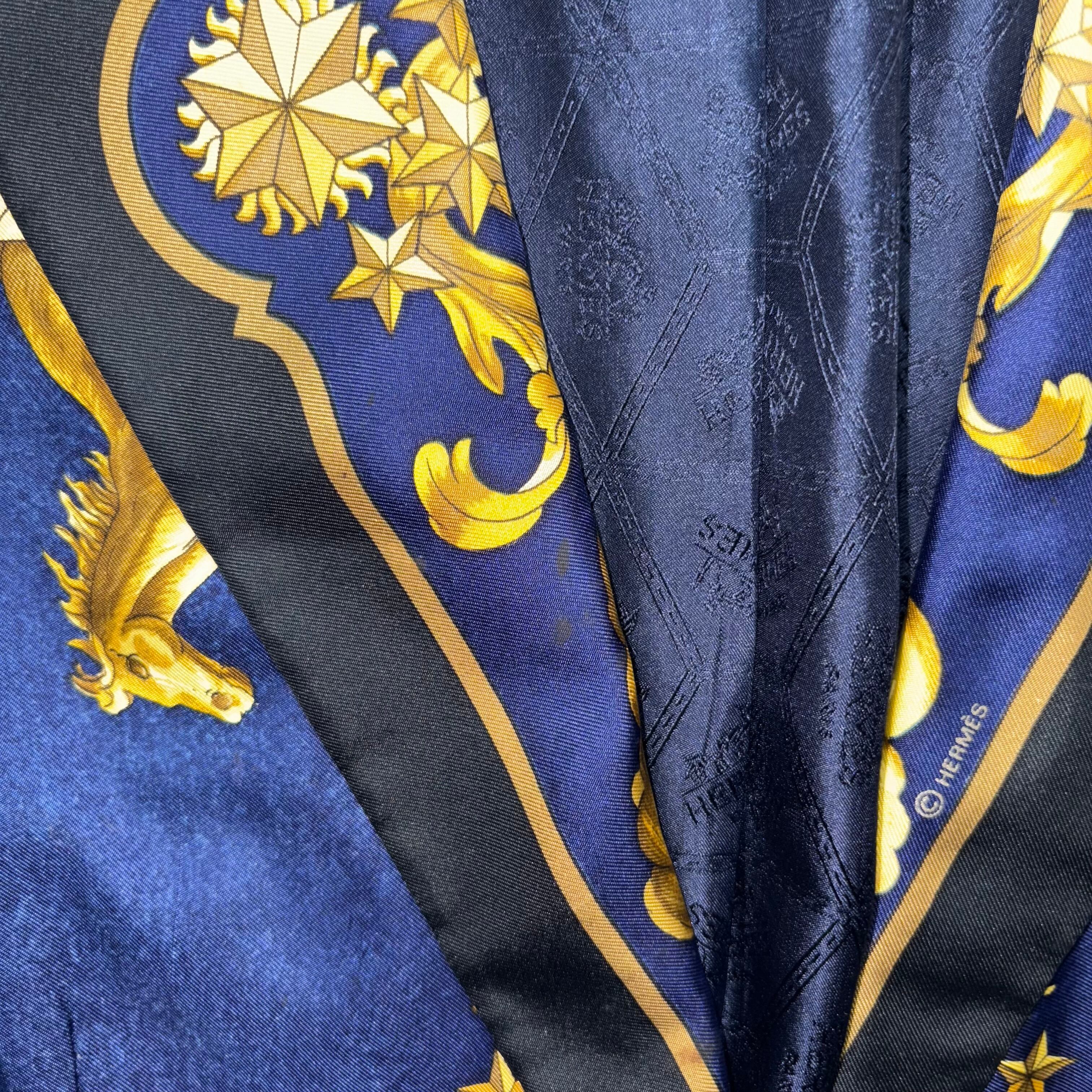 vintage HERMES scarf pattern silk tailored jacket “cosmos” | NOIR