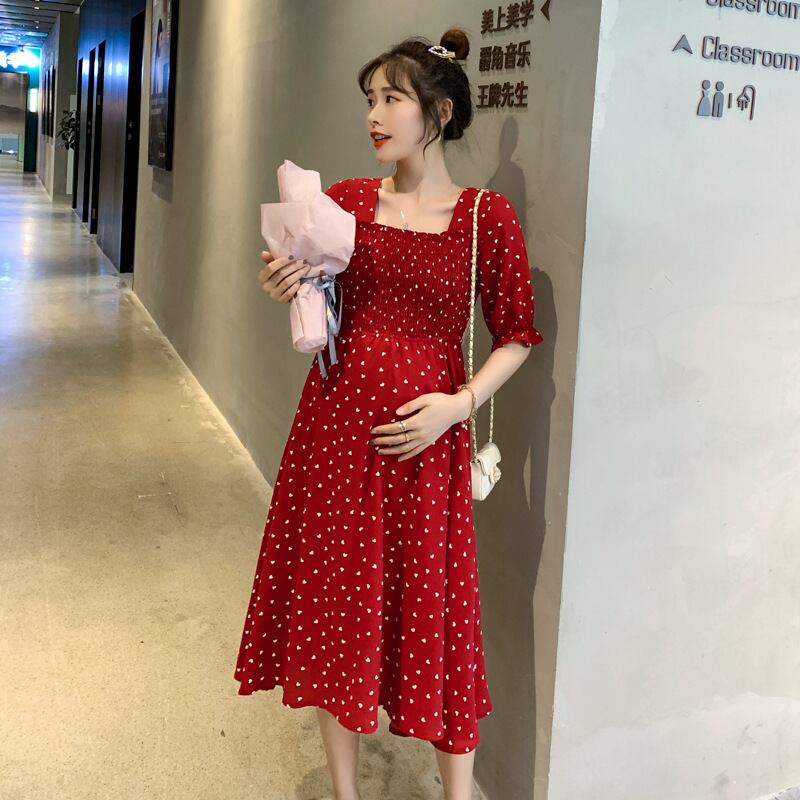 【新作】【送料無料】 2020マタニティ服サマースタイルレトロ非主流ドレスレディースオーバーザニーロングスカートスタイルアリン 夏物 AL expec391871352398