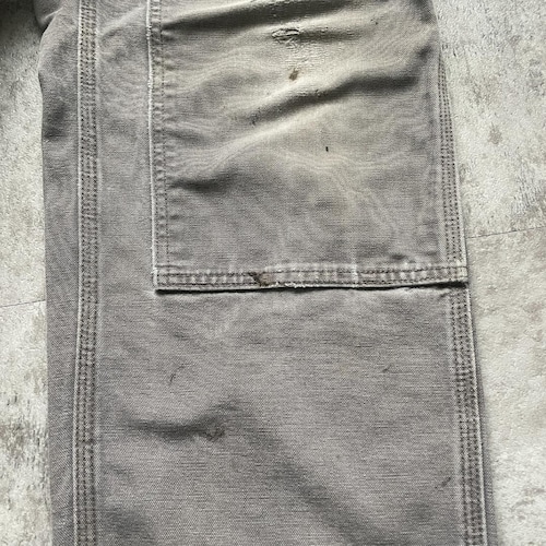 襤褸 USA生地製 グレー ダブルニー Carhartt B136 35×30 詳細写真14