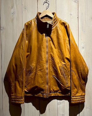 【a.k.a.C.a.k.a vintage】"NINO CERRUTI" “Reversible” Leather × Cotton Zip Up Jacket