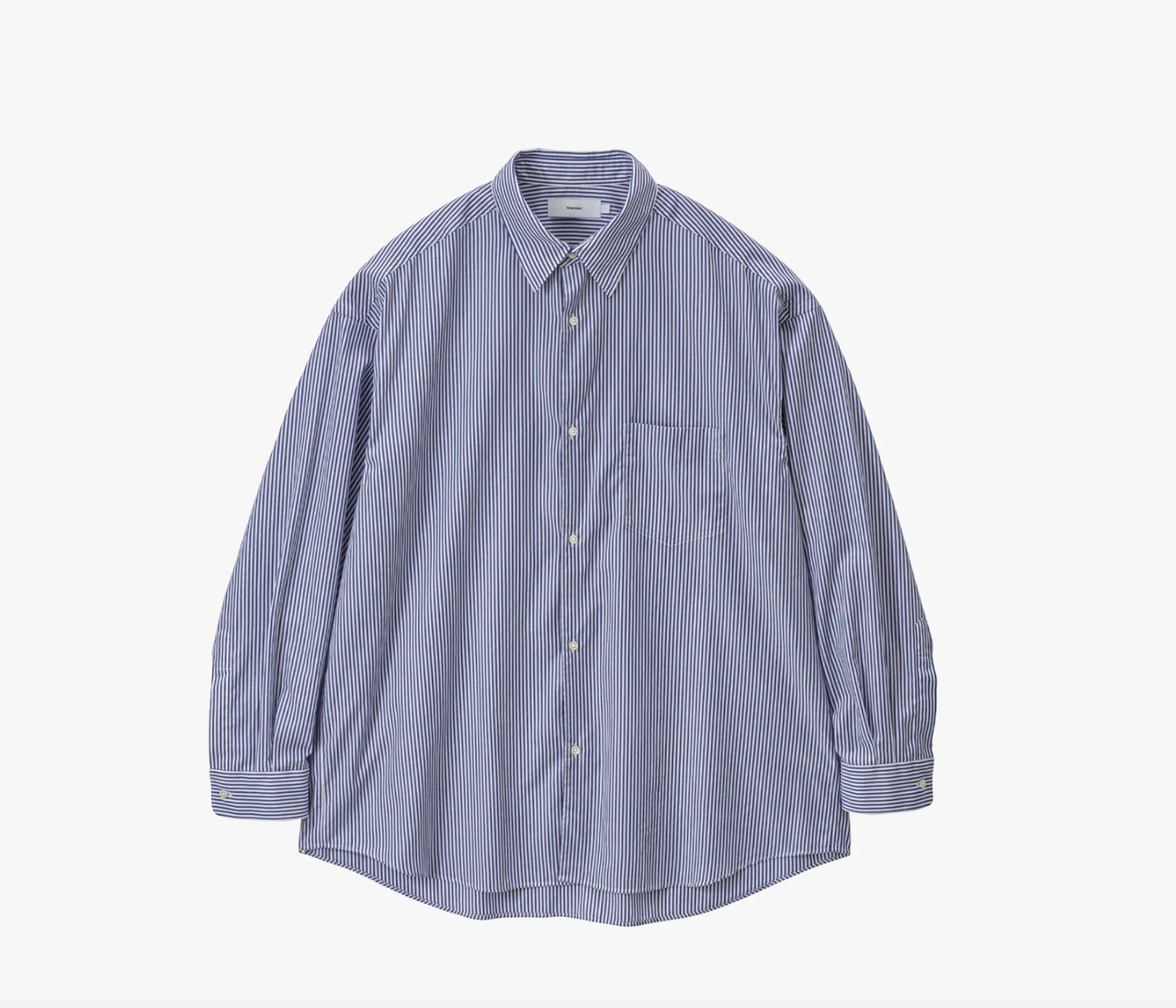 【Graphpaper】Broad Stripe L/S Oversized Regular Collar Shirt