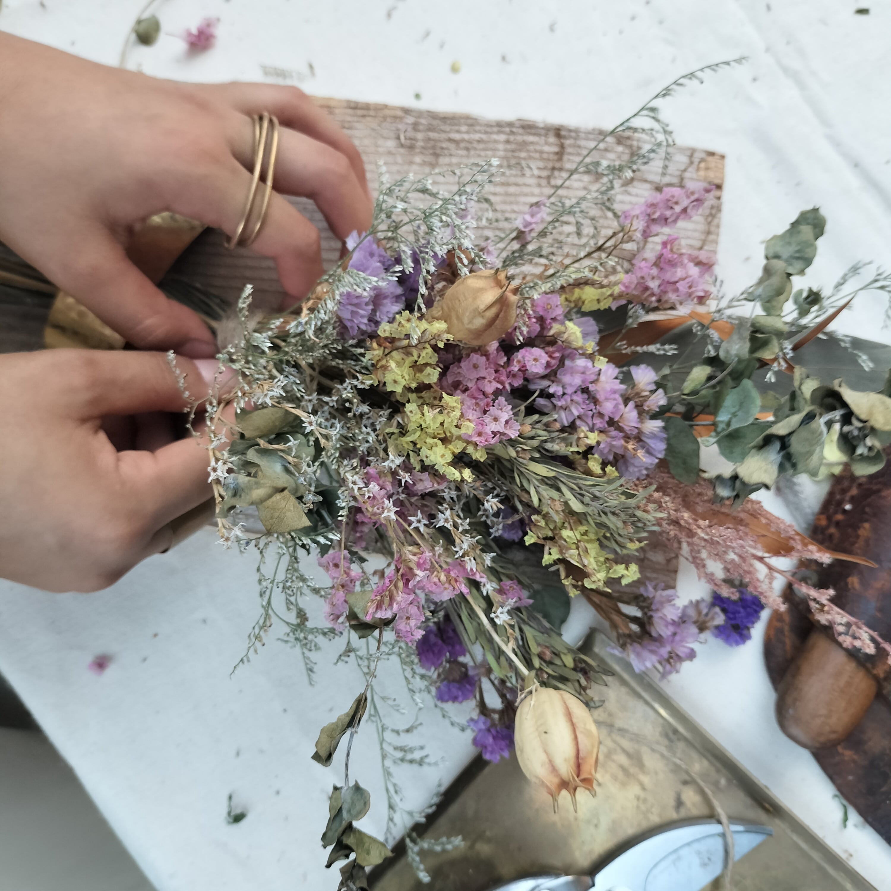 古材と真鍮のドライフラワーアレンジメント【Old and brass flower arrangement】